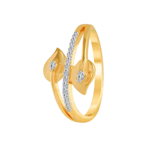 18KT (750) Yellow Gold And Diamond Ring For Women