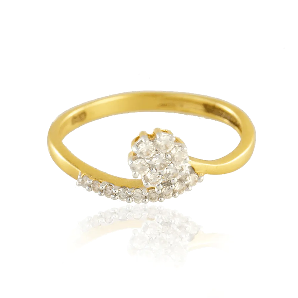 18KT (750) Yellow Gold And Diamond Ring For Women