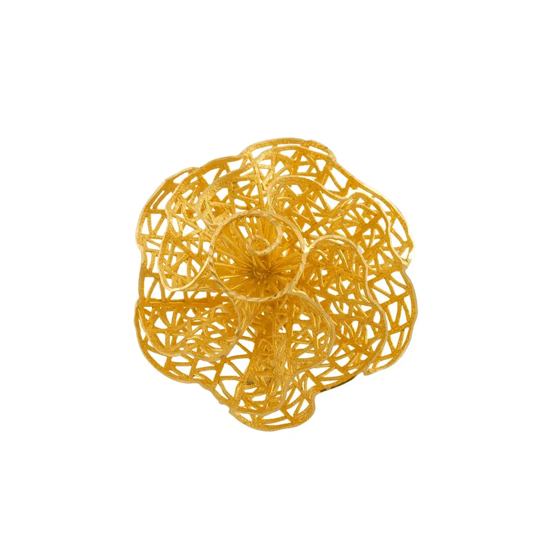 22K Gold Ring with Woven Flower Motif