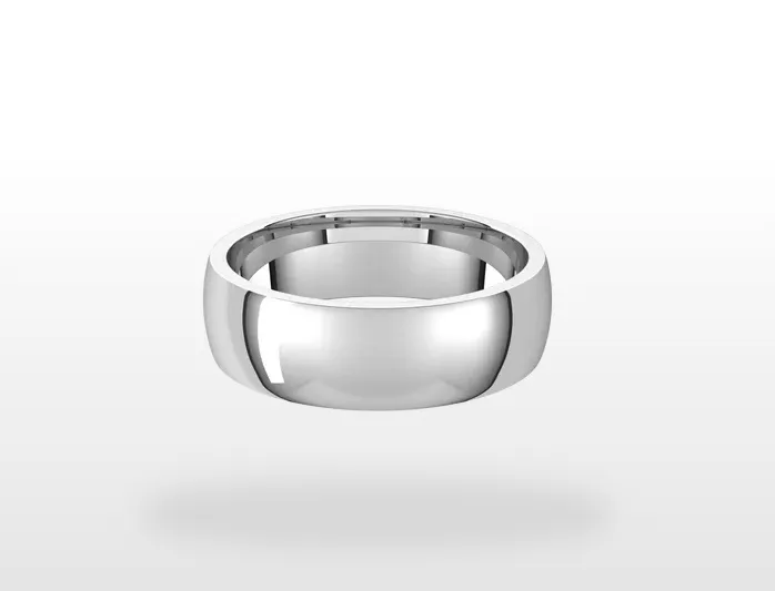 5 MM Half Round Light Comfort Fit 14k Gold Classic Wedding Band