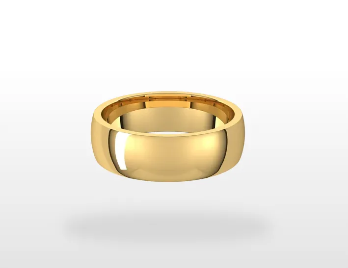 5 MM Half Round Light Comfort Fit 14k Gold Classic Wedding Band