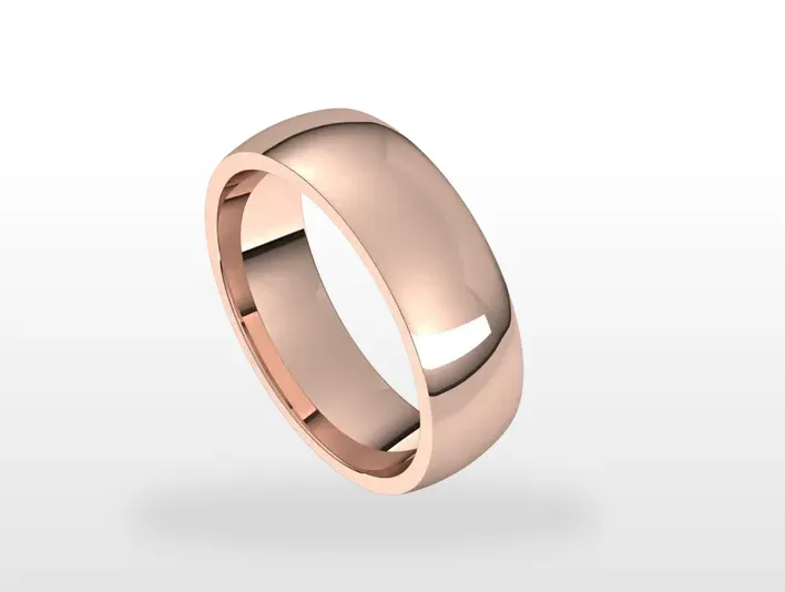 5 MM Half Round Light Comfort Fit 14k Gold Classic Wedding Band