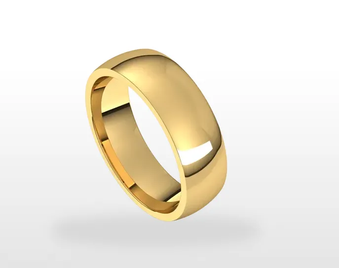 5 MM Half Round Light Comfort Fit 14k Gold Classic Wedding Band