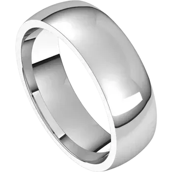 5 MM Half Round Light Comfort Fit Platinum Wedding Band