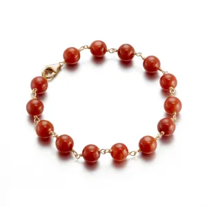 7mm Red Jade Pigtail Bracelet
