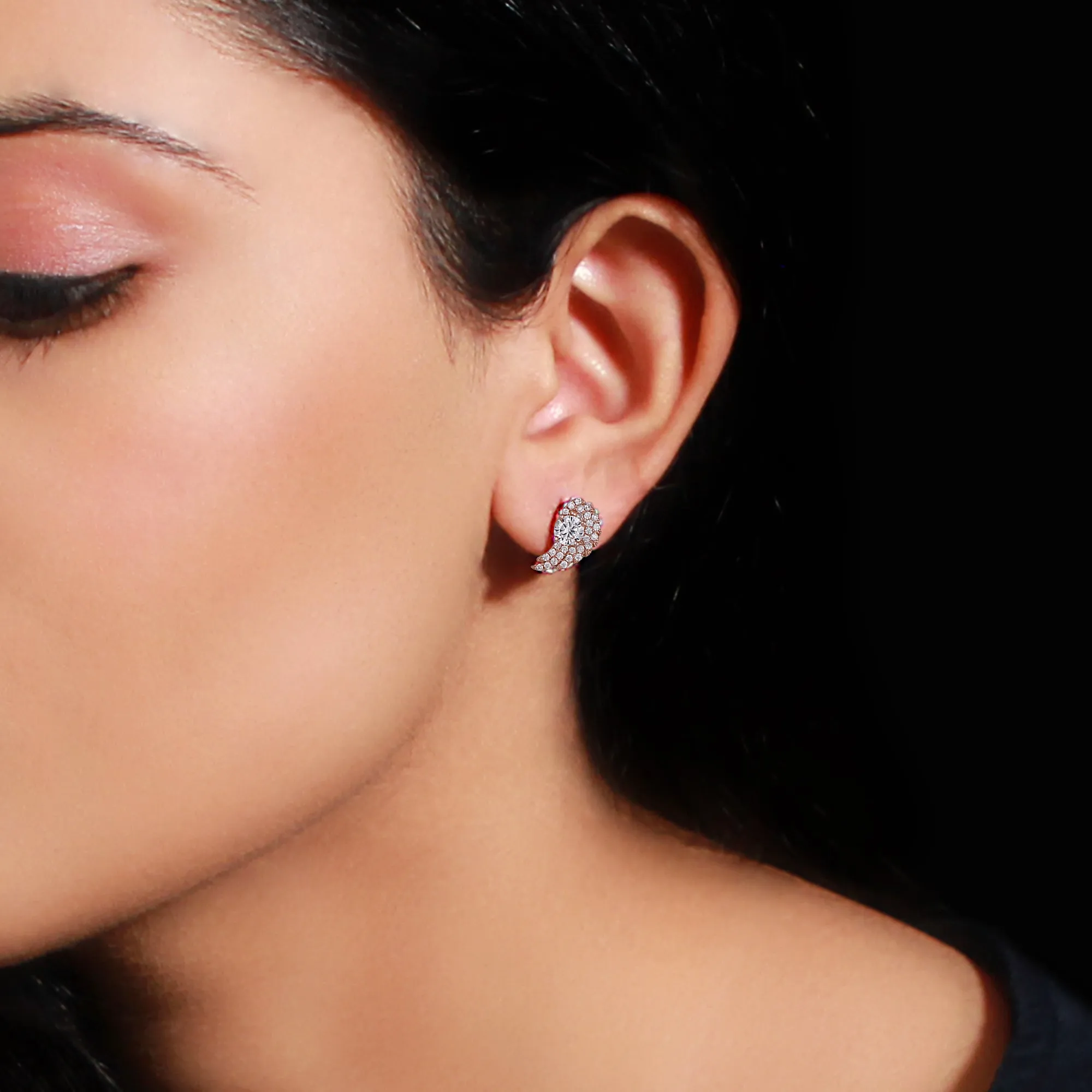 Aayesha??s Rose Gold Wing Studs