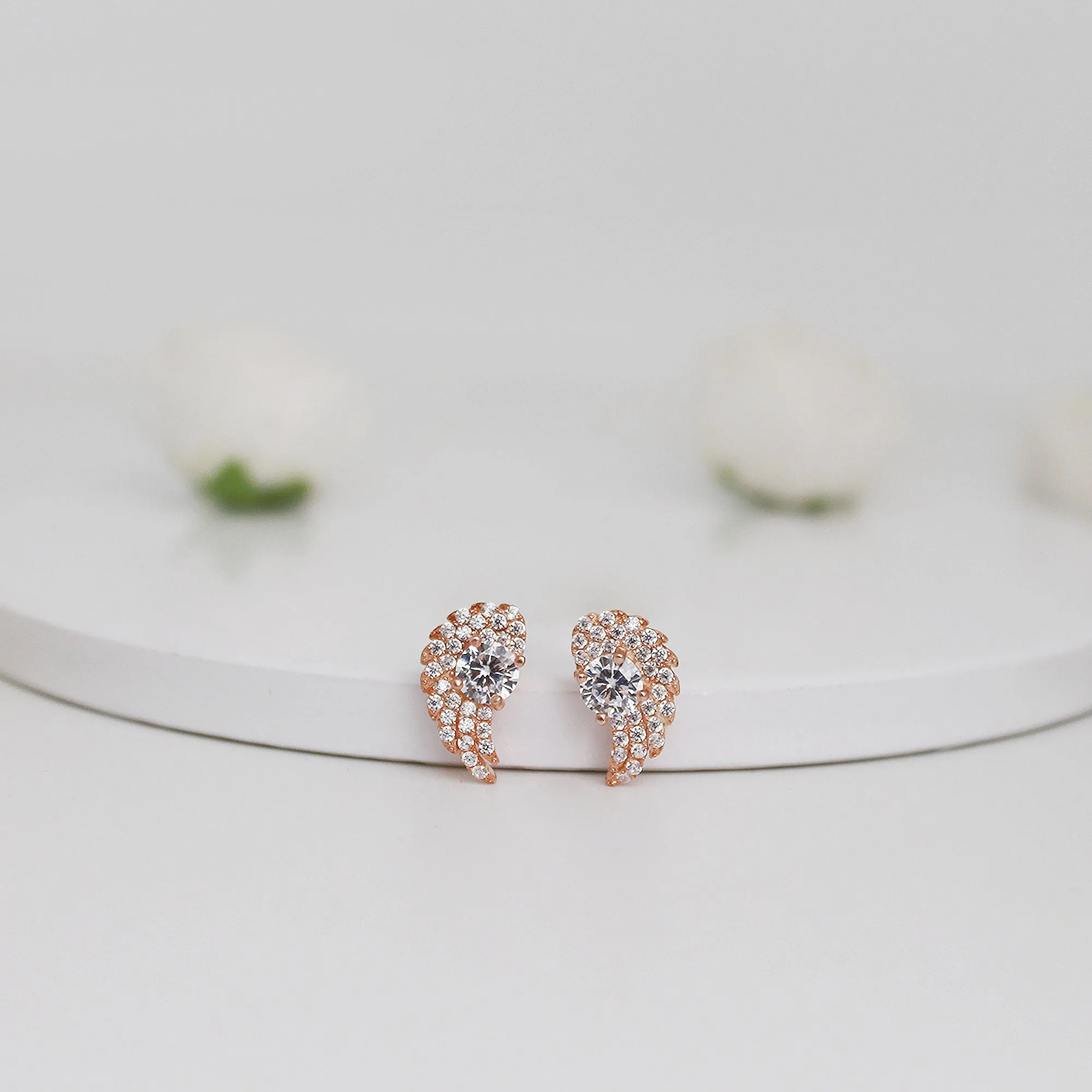 Aayesha??s Rose Gold Wing Studs