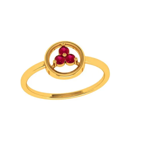 Amazea Stone Studded Everyday Purpose Intricately Designed 14KT Gold Ring