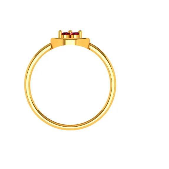 Amazea Stone Studded Everyday Purpose Intricately Designed 14KT Gold Ring