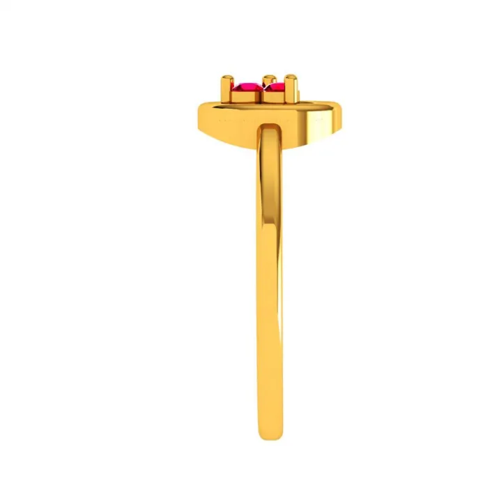 Amazea Stone Studded Everyday Purpose Intricately Designed 14KT Gold Ring