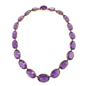 Amethyst Rivi??re Necklace and Earrings Suite
