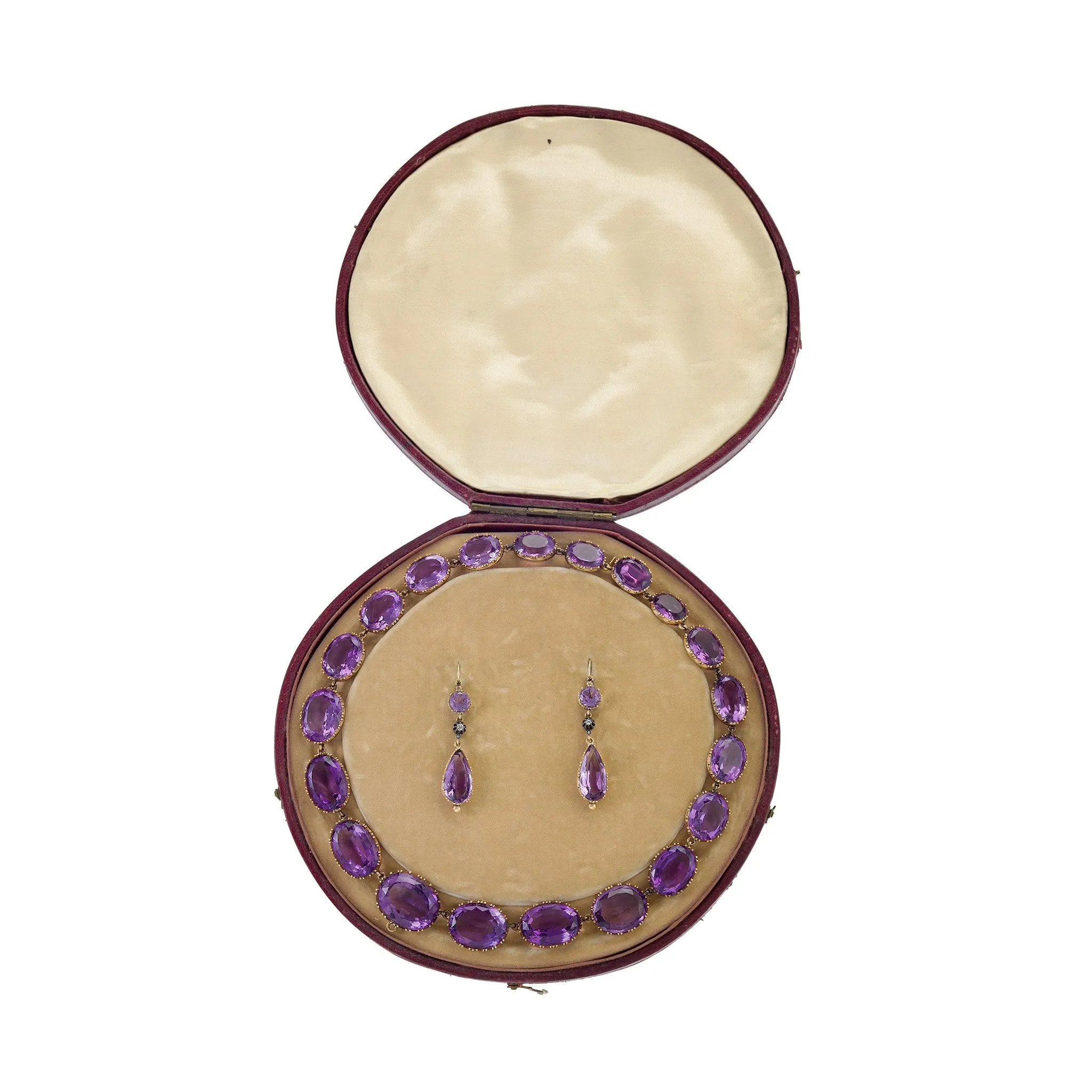 Amethyst Rivire Necklace and Earrings Suite