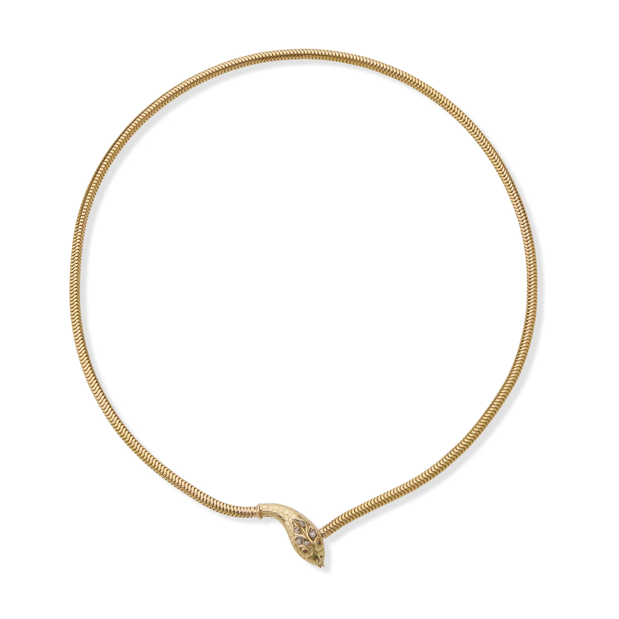 Antique 18K Gold Snake Necklace