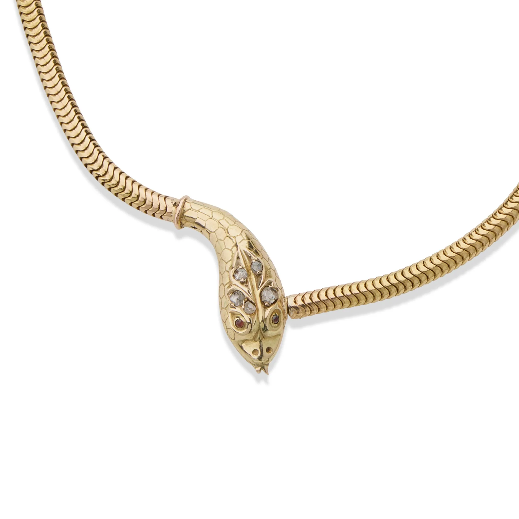 Antique 18K Gold Snake Necklace