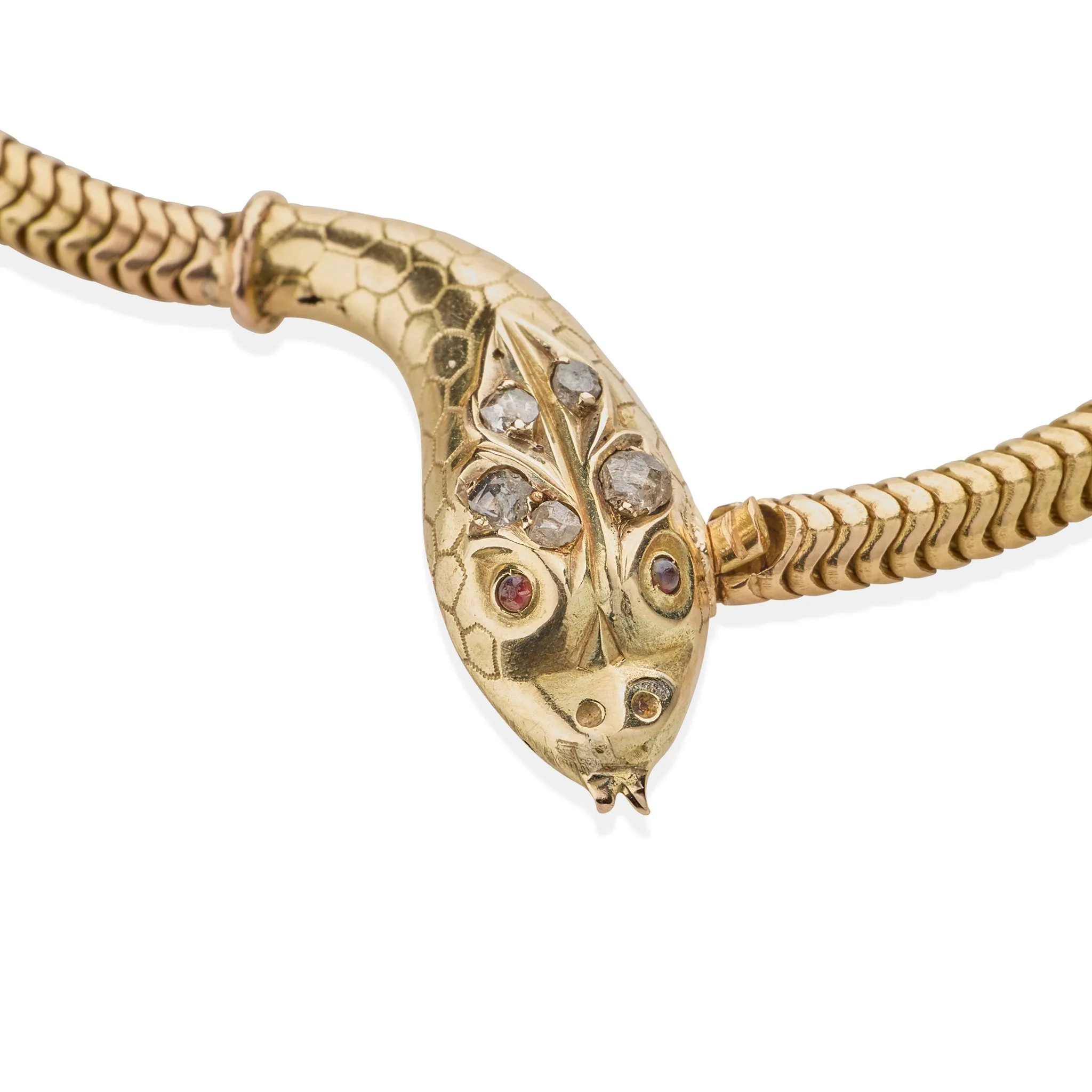 Antique 18K Gold Snake Necklace