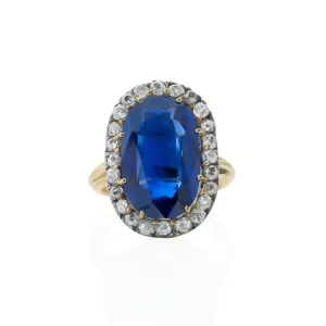 Antique AGL Burma No Heat Sapphire and Diamond Ring