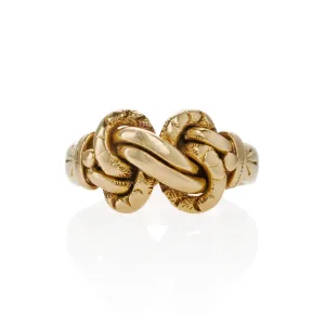 Antique English 18K Gold Braided "Keeper" Ring