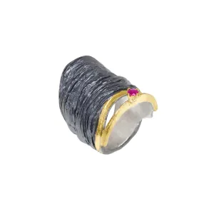 Apostolos Statement Ring with 18k Gold Highlight