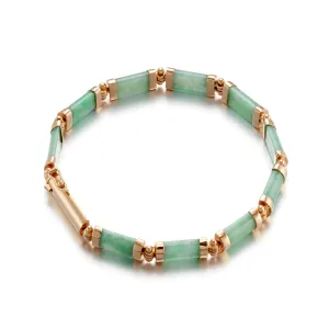Apple Green Jade Half-Cylinder Bracelet