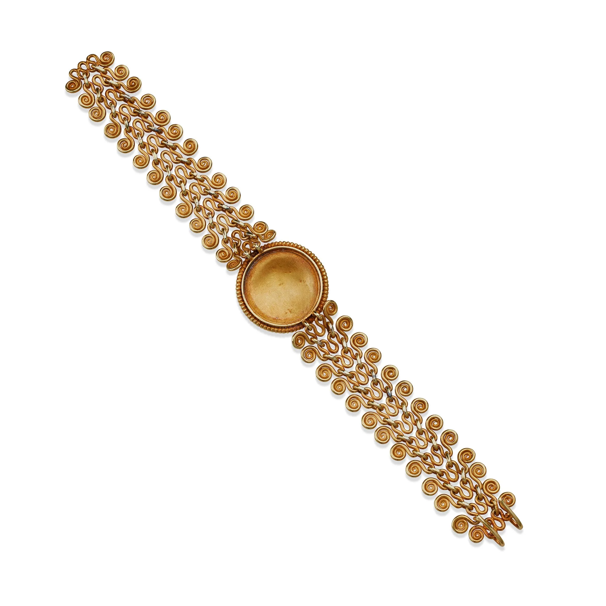 Archaeological Revival 22K Gold Winged Medusa Bracelet