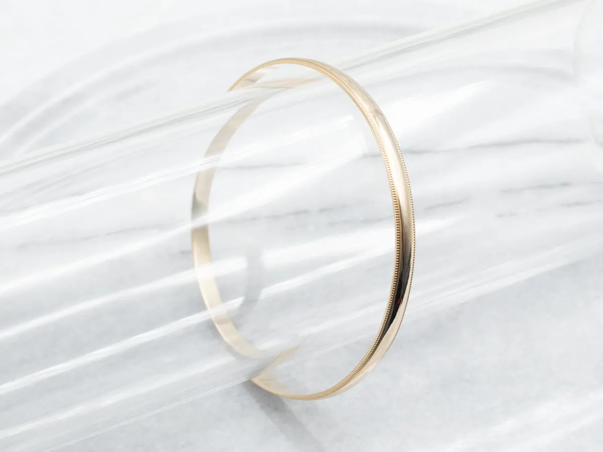 Bangle Bracelet with Milgrain Edge