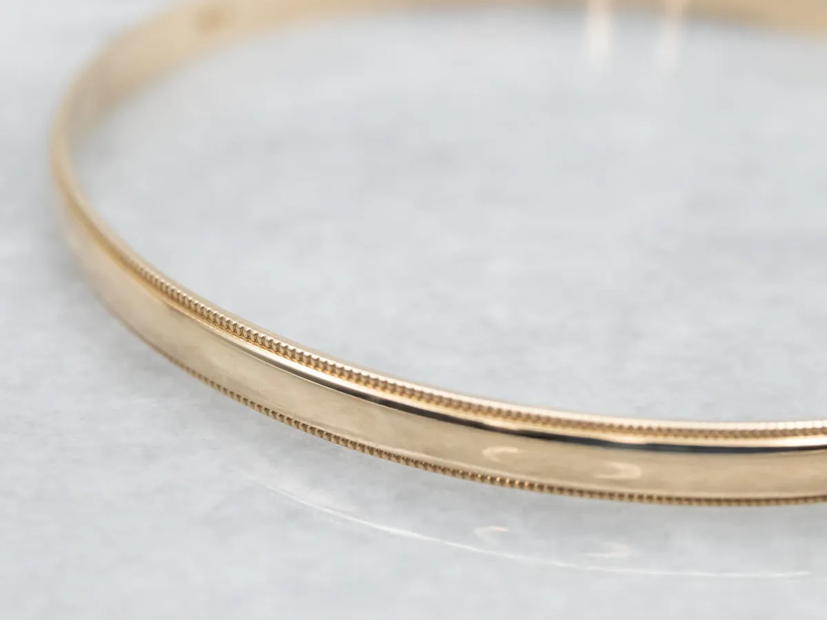 Bangle Bracelet with Milgrain Edge