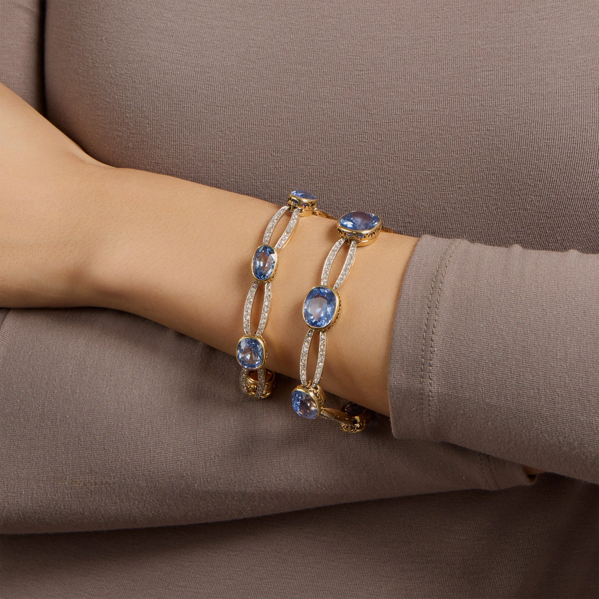 Belle poque Convertible Sapphire and Diamond Necklace