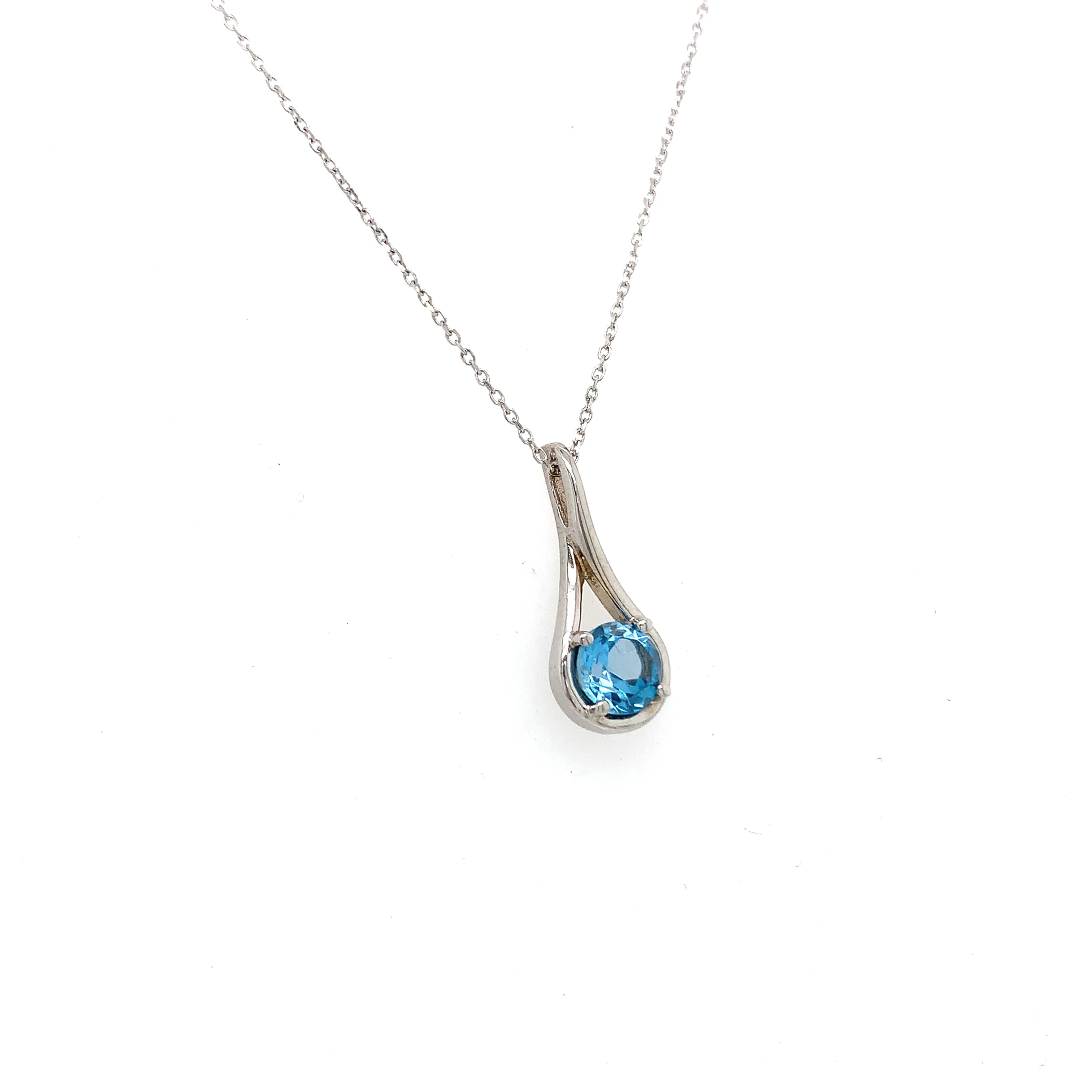 Blue Topaz Teardrop Necklace