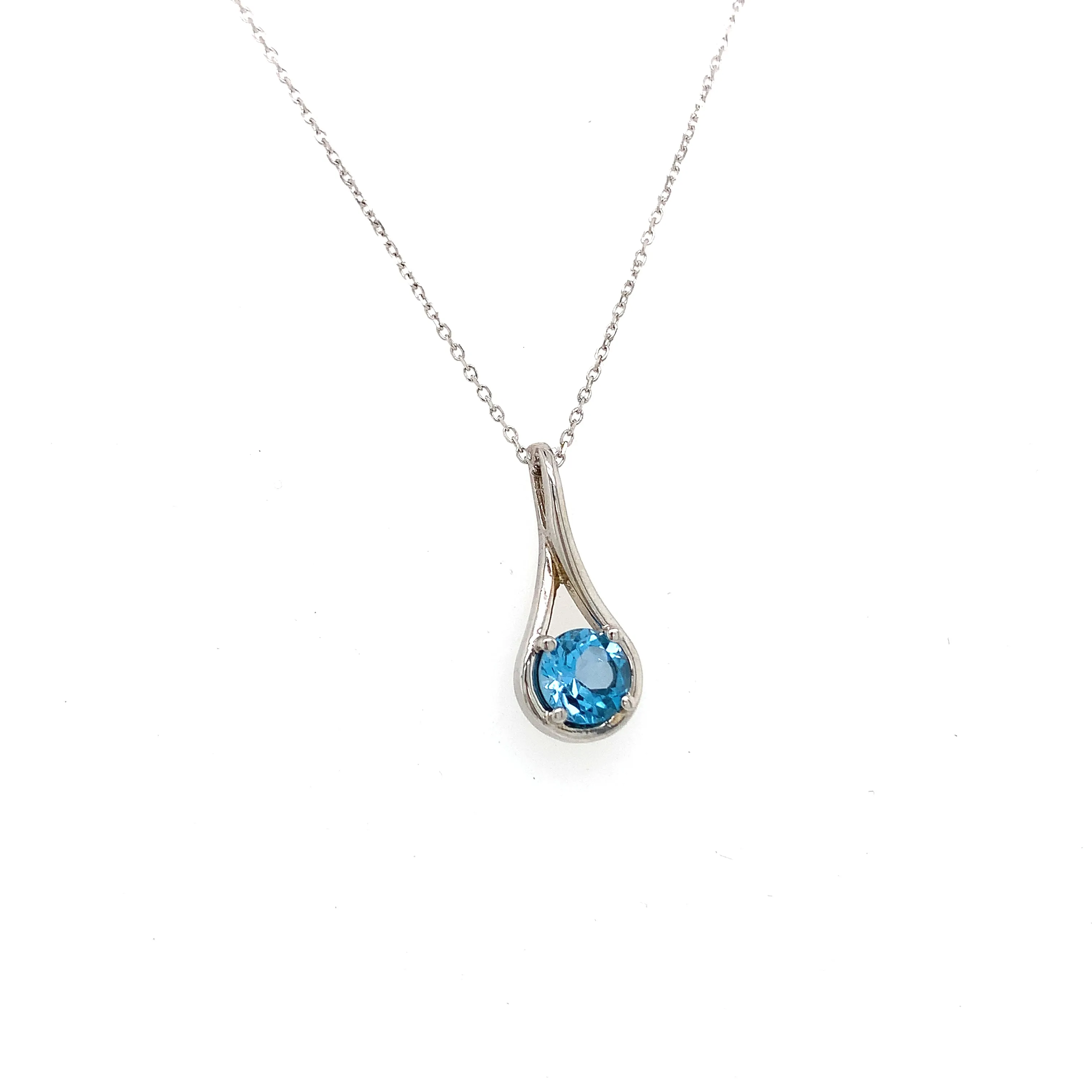 Blue Topaz Teardrop Necklace