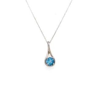 Blue Topaz Teardrop Necklace
