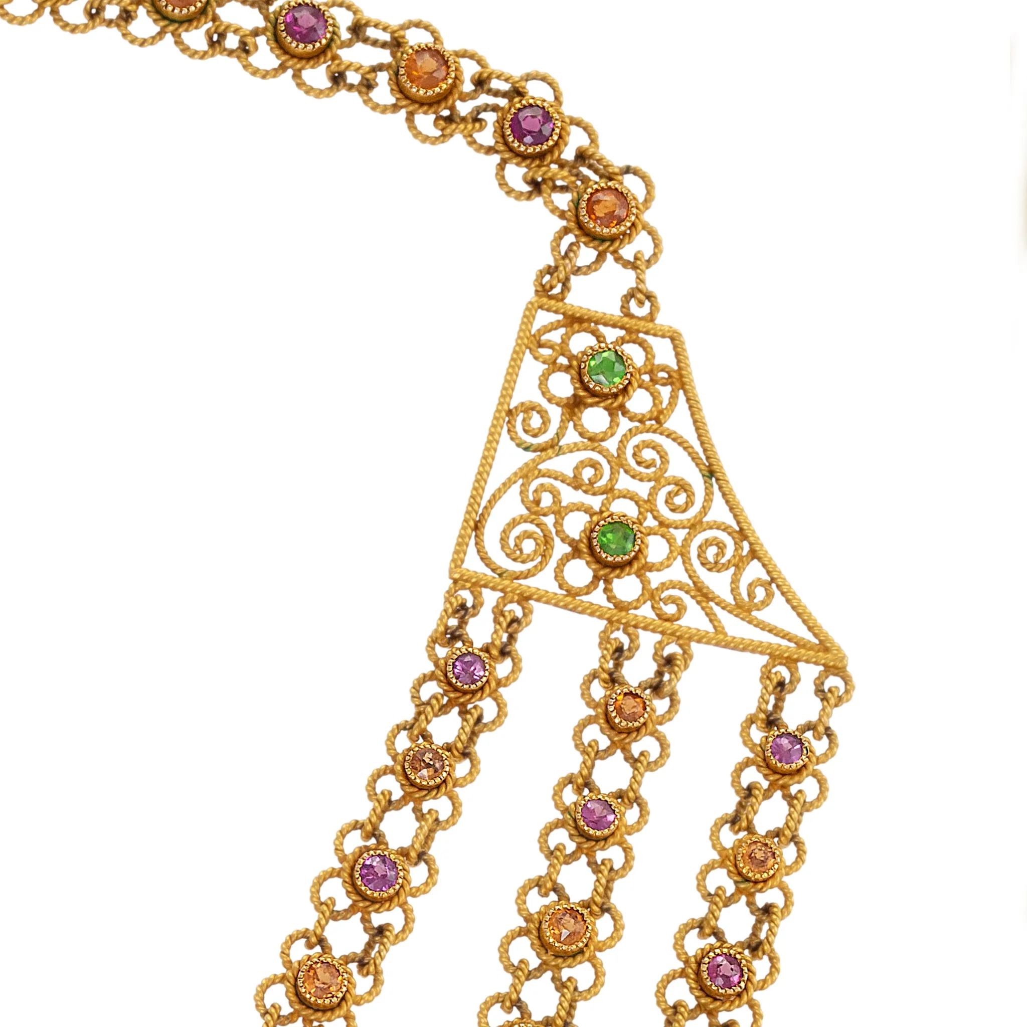 Boulder Opal and Multi-Color Garnet Necklace