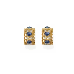 Buccellati Sapphire and Diamond Hoop Earrings