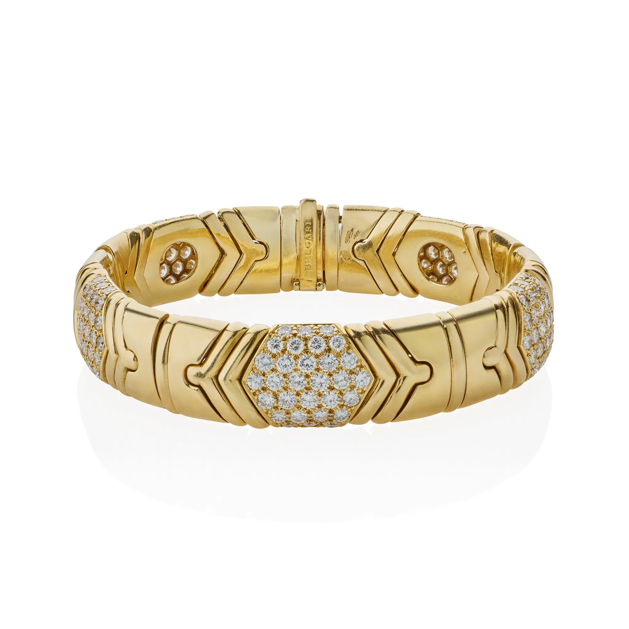 Bulgari 18K Gold and Diamond "Parentesi" Bracelet