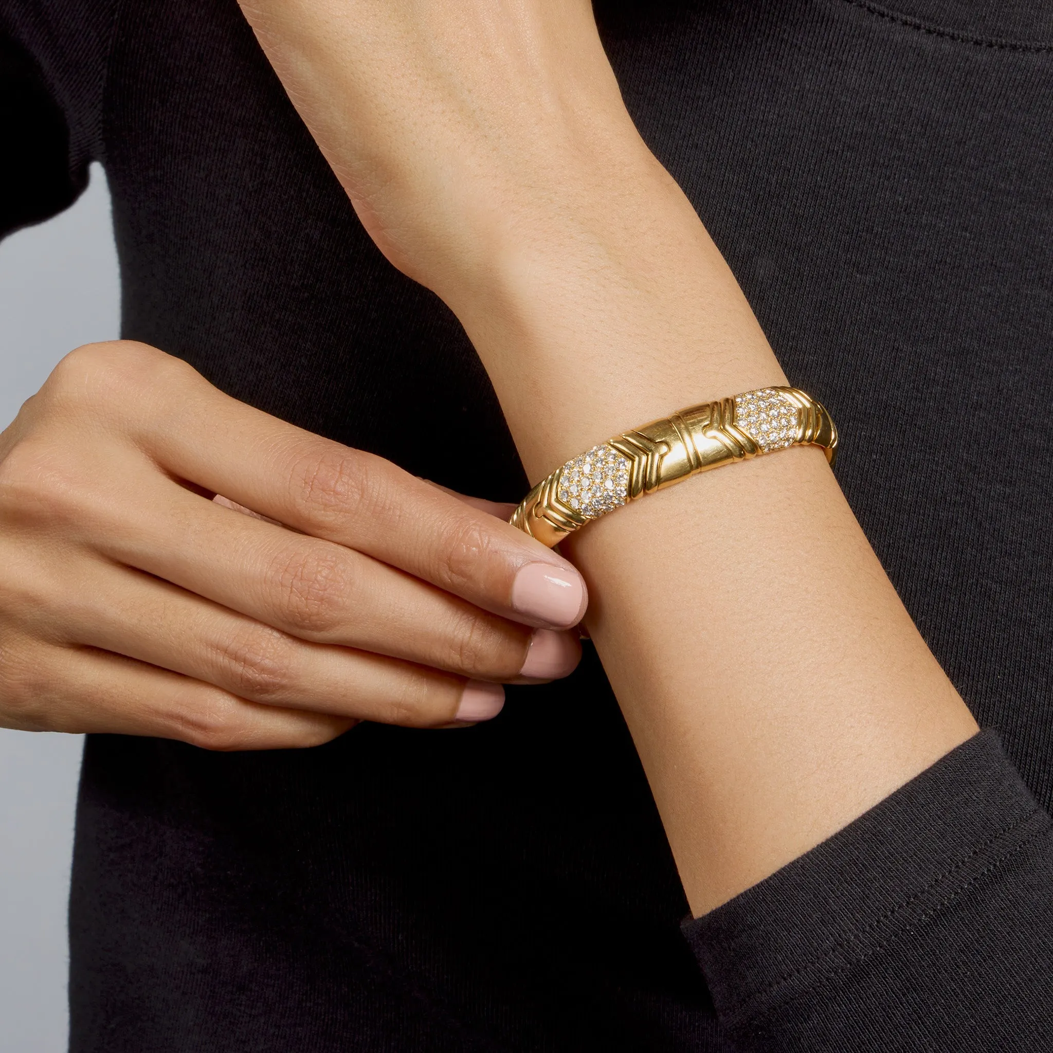 Bulgari 18K Gold and Diamond "Parentesi" Bracelet