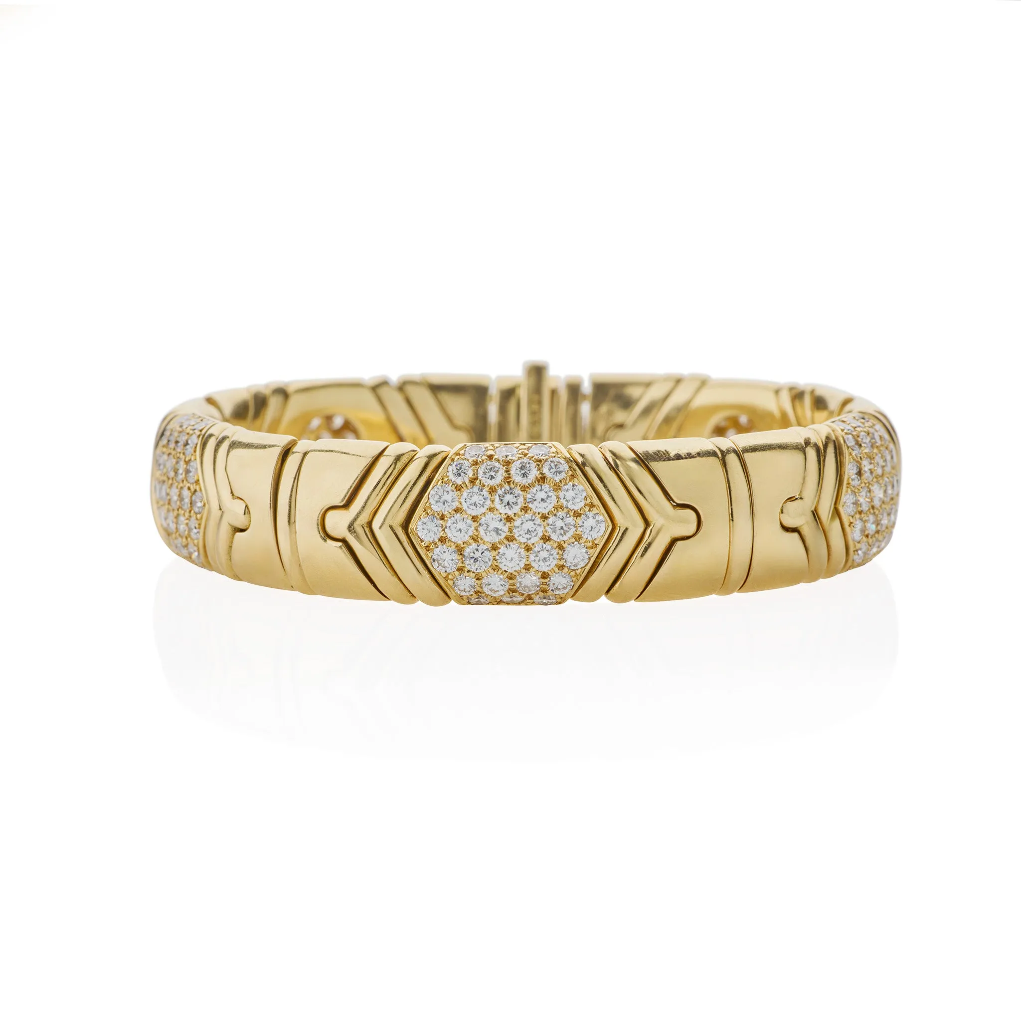 Bulgari 18K Gold and Diamond "Parentesi" Bracelet