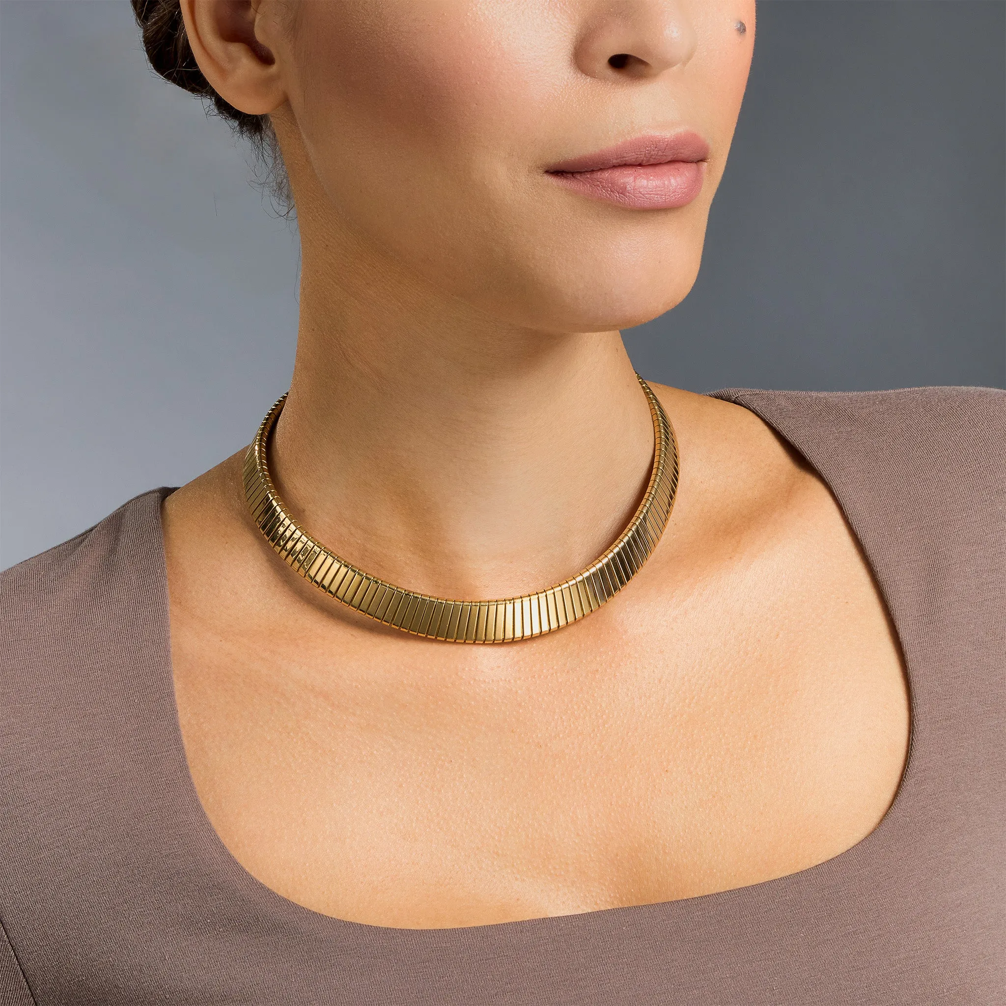 Bulgari 18K Gold Tubogas Necklace