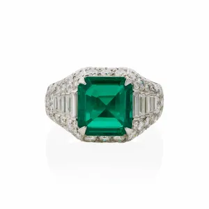 Bulgari Colombian Emerald and Diamond "Trombino" Ring