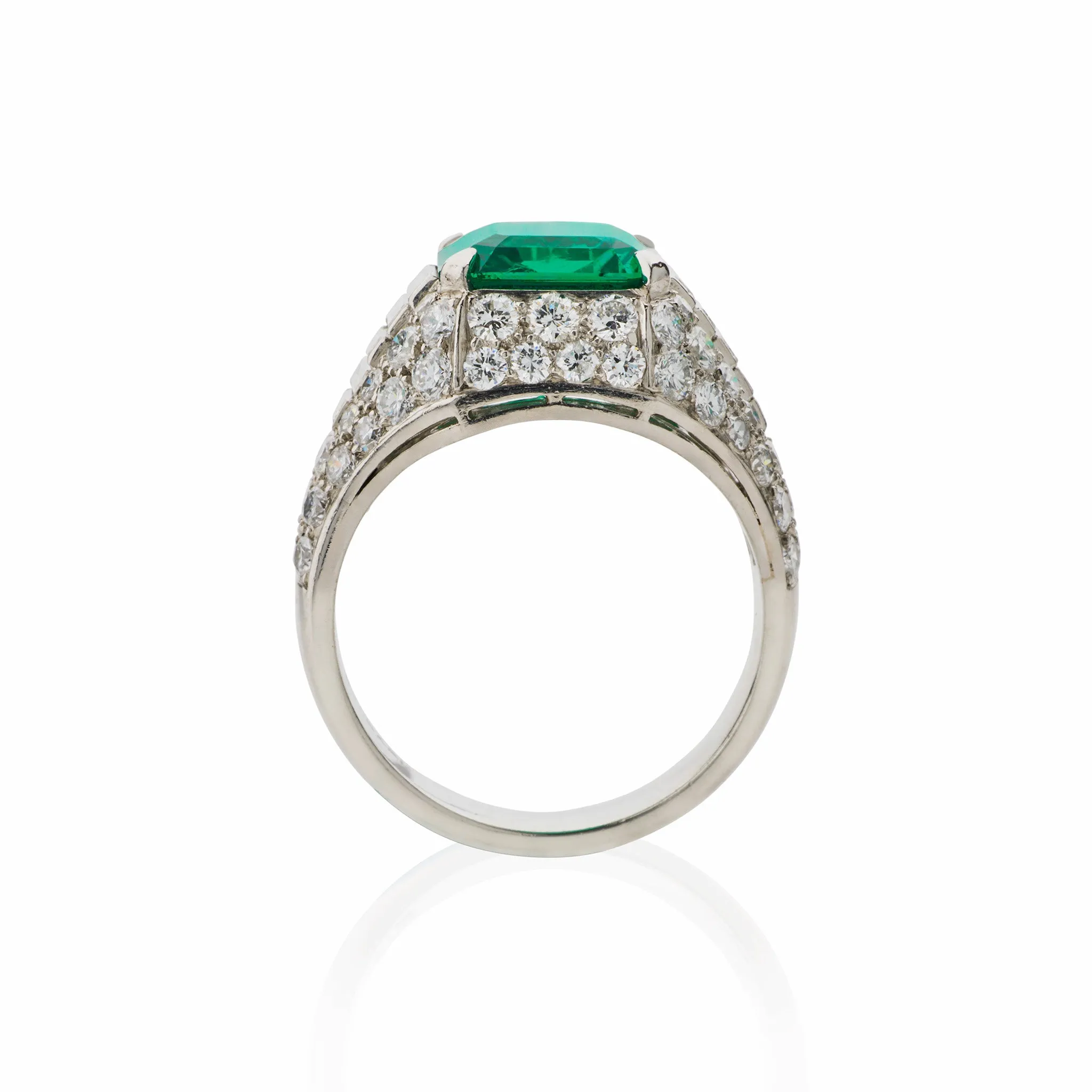 Bulgari Colombian Emerald and Diamond "Trombino" Ring