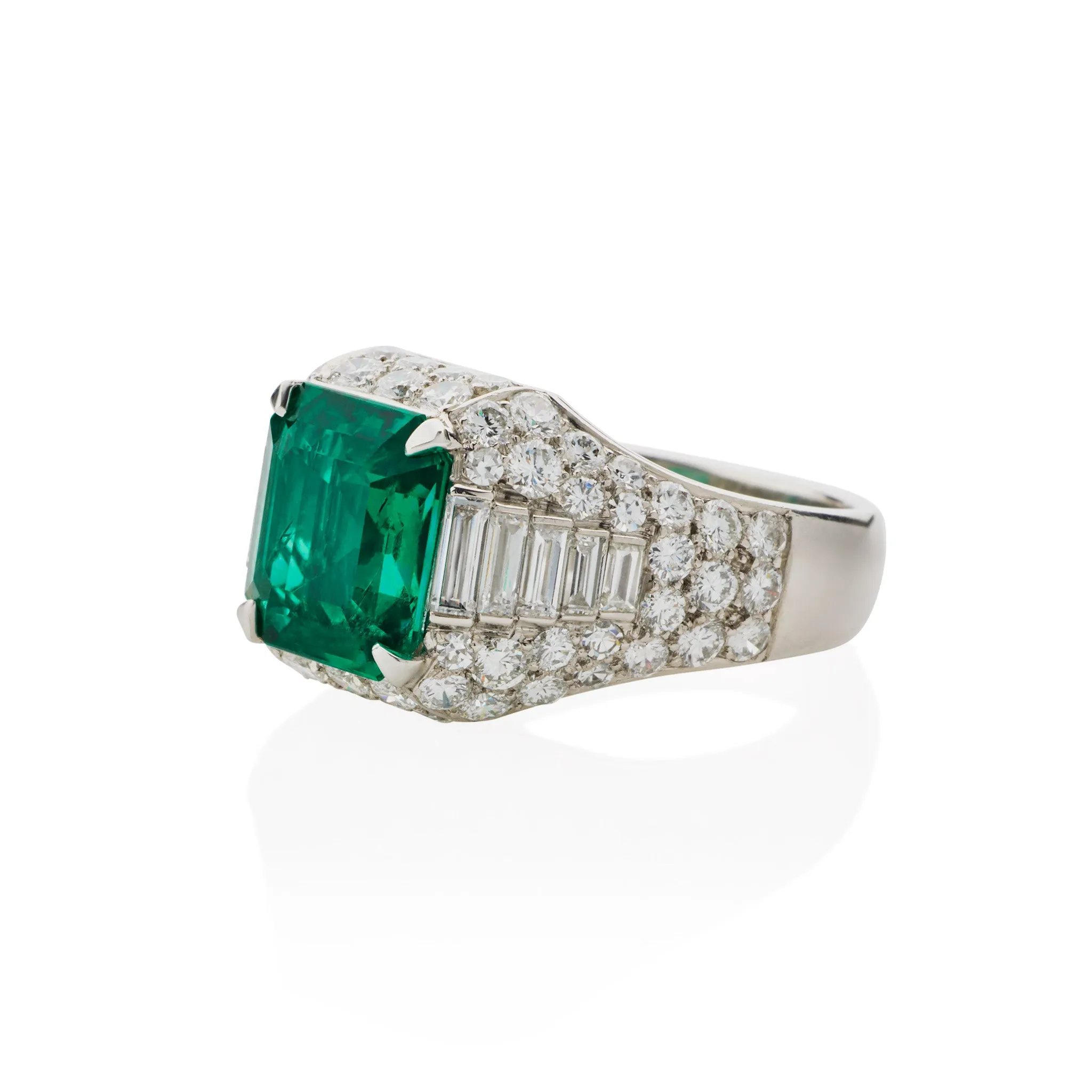 Bulgari Colombian Emerald and Diamond "Trombino" Ring