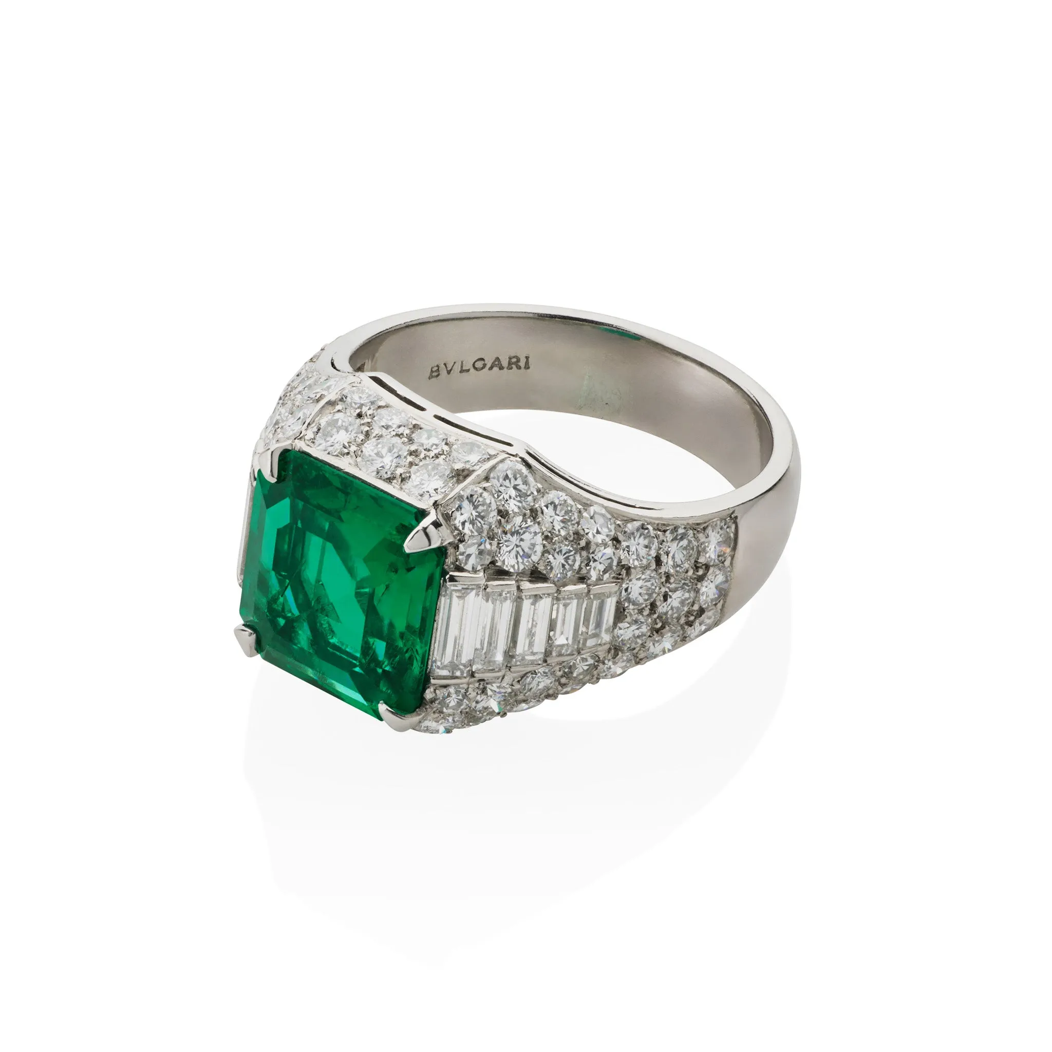 Bulgari Colombian Emerald and Diamond "Trombino" Ring