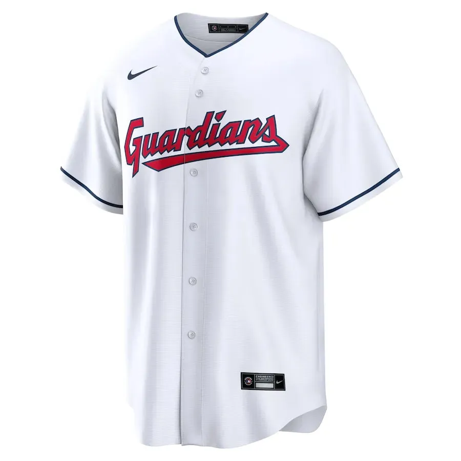 Camisa MLB Cleveland Guardians Nike White Home Torcedor Masculina Branca football club posters