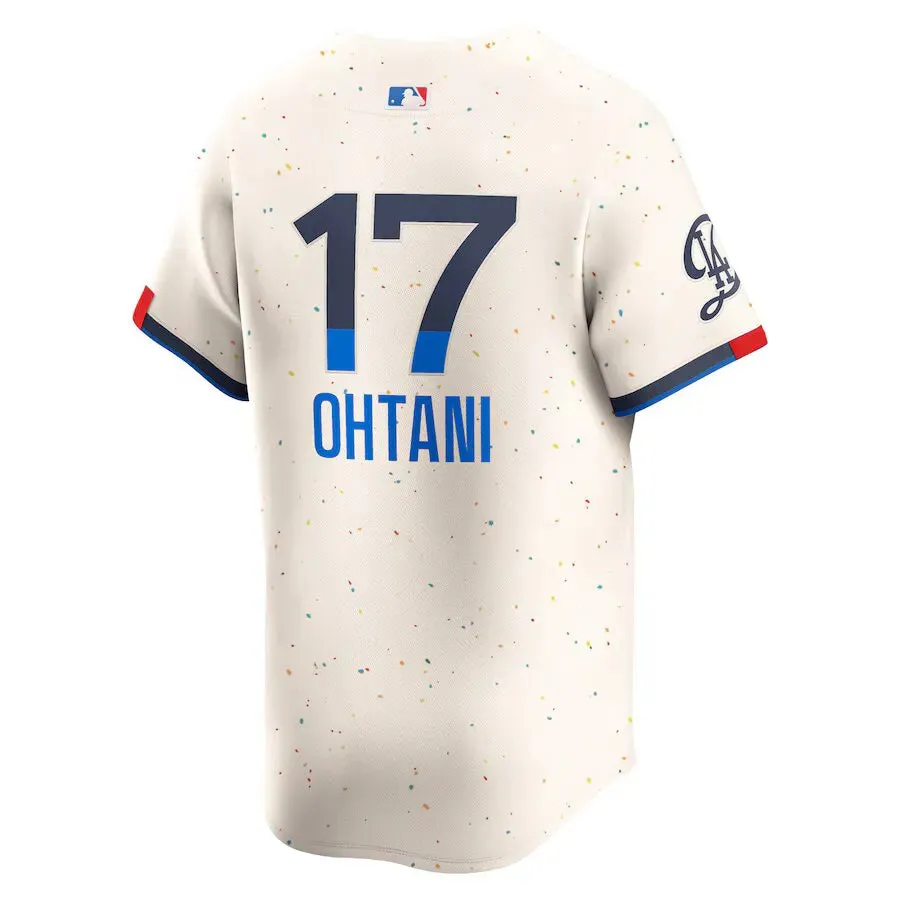Camisa MLB Los Angeles Dodgers City Connect Nike Torcedor Masculina Bege Shohei Ohtani 17 football fan notebooks