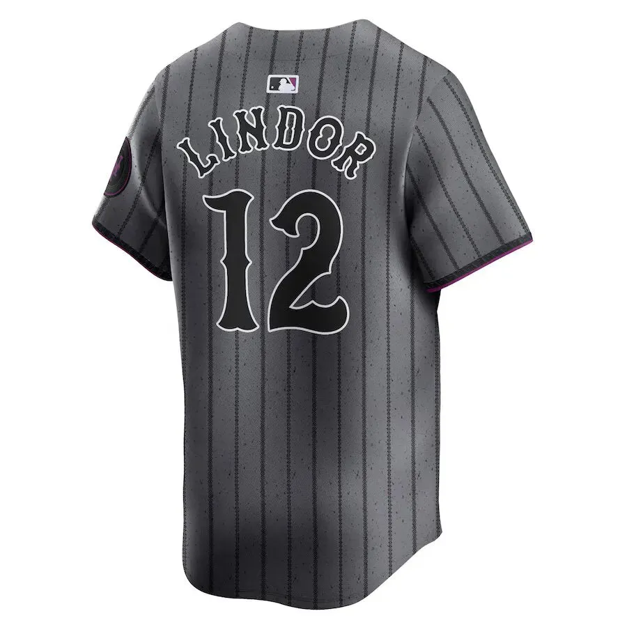 Camisa MLB New York Mets Nike Graphite Torcedor Masculina Francisco Lindor 12 Grafite soccer fan wristbands