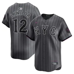 Camisa MLB New York Mets Nike Graphite Torcedor Masculina Francisco Lindor 12 Grafite soccer fan wristbands football fan umbrellas