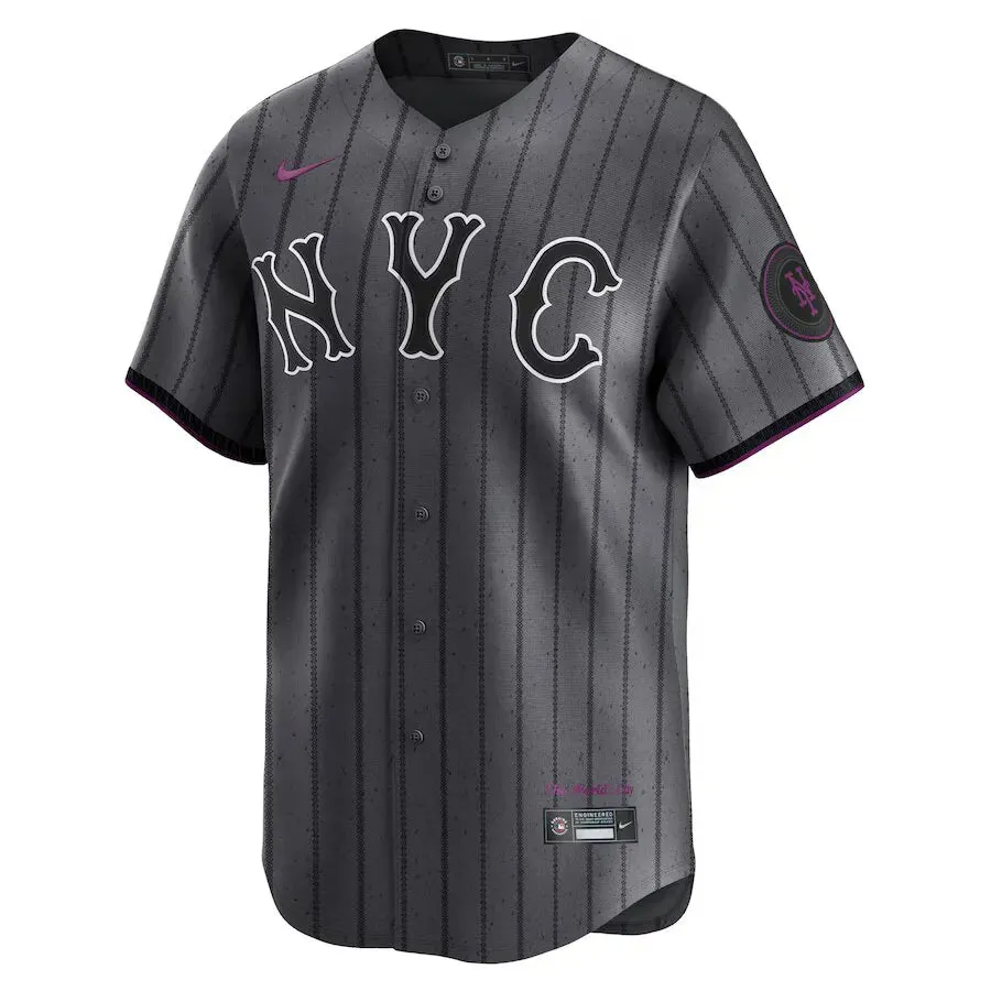 Camisa MLB New York Mets Nike Graphite Torcedor Masculina Francisco Lindor 12 Grafite soccer fan wristbands