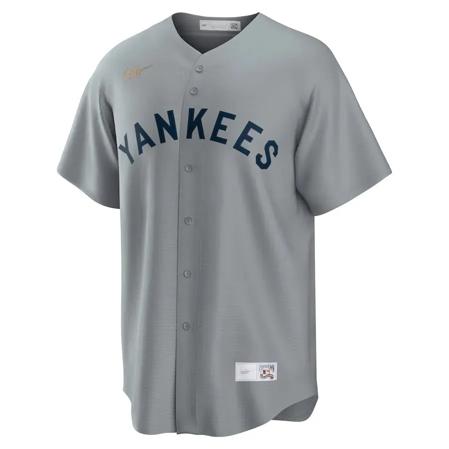 Camisa MLB New York Yankees Nike Away Cooperstown Collection Torcedor Masculina Cinza Babe Ruth 3 football club scarves
