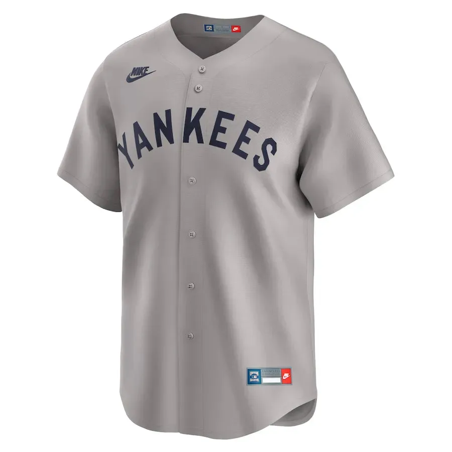 Camisa MLB New York Yankees Nike Away Throwback Cooperstown Collection Limited Torcedor Masculina Cinza Babe Ruth 3 football club hats
