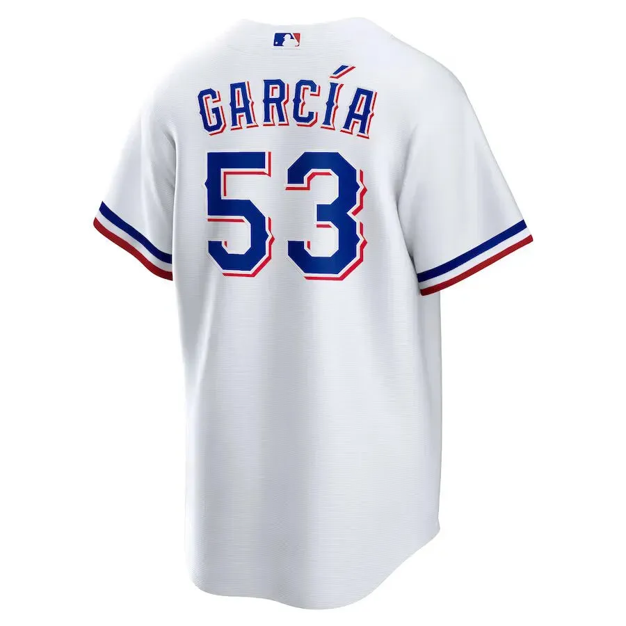 Camisa MLB Texas Rangers I Nike Torcedor Masculina Branca Adolis Garcia 53 football jersey collection