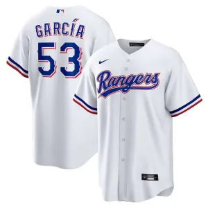 Camisa MLB Texas Rangers I Nike Torcedor Masculina Branca Adolis Garcia 53 football jersey collection national team fan gear