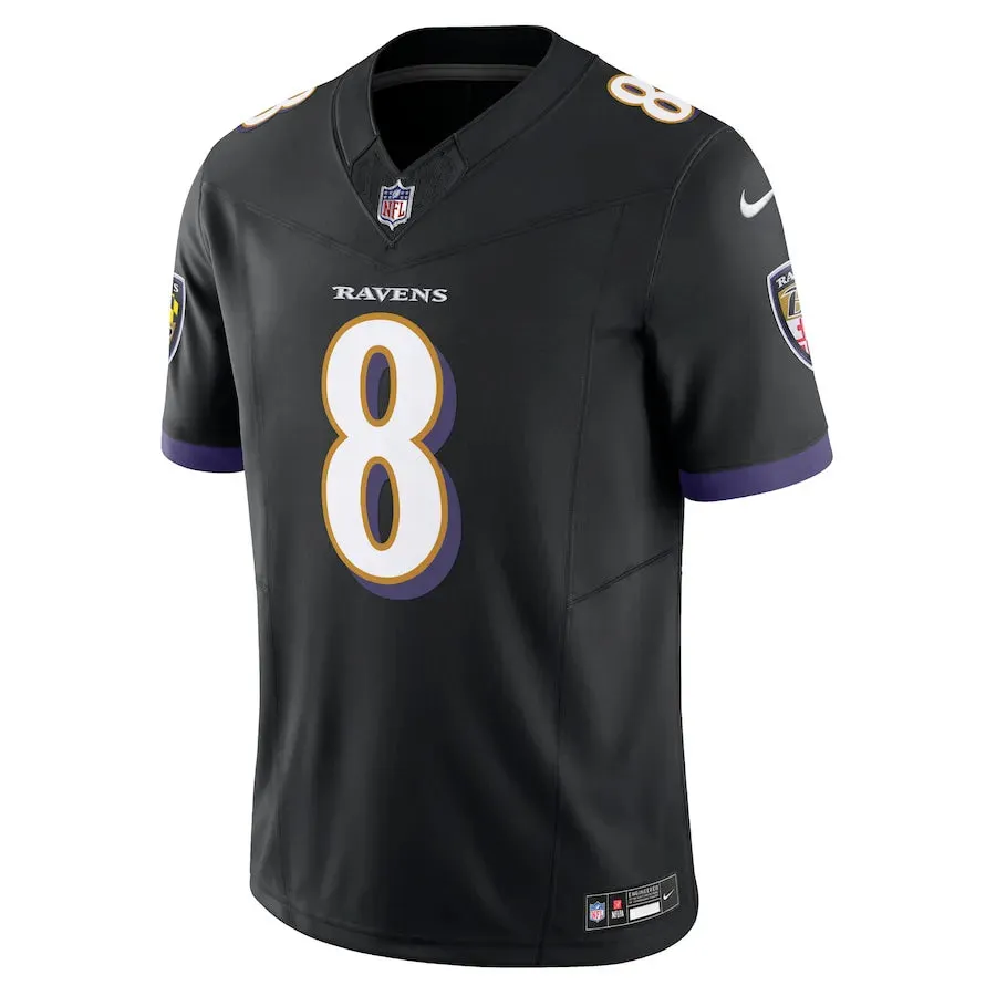 Camisa NFL Baltimore Ravens Black Lamar Jackson 8 Nike Limited Jersey Preta soccer fan scarves